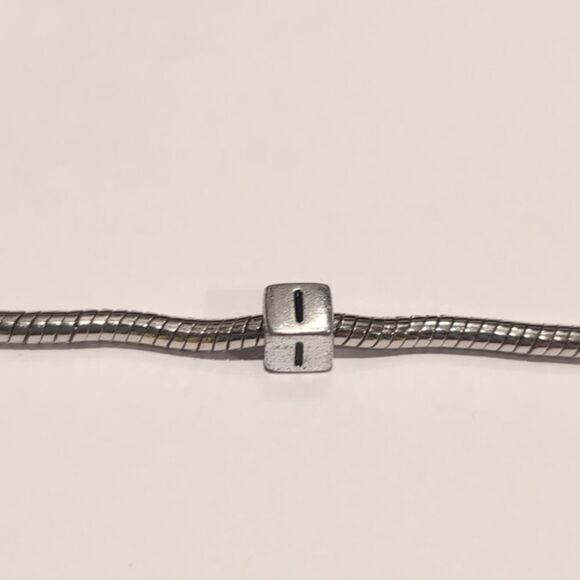 Silver I Spacer Charm for Pandora Style Bracelet - Picture 2 of 5